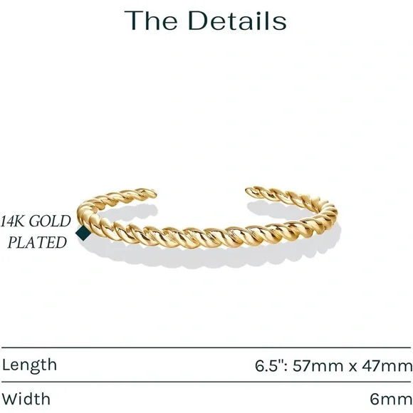 Crossiant Rope Twist Bangle
